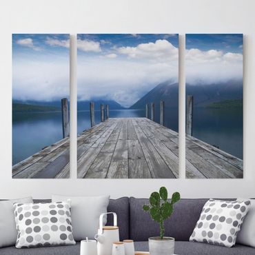 Leinwandbild 3-teilig - Nelson Lakes National Park Neuseeland - Triptychon