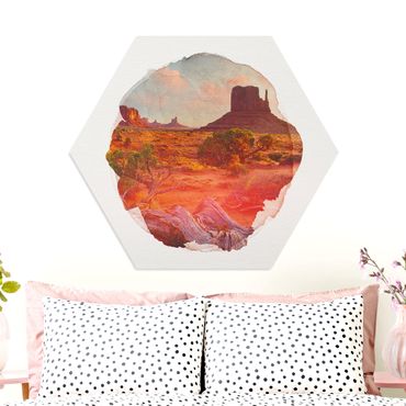 Hexagon Bild Forex - Wasserfarben - Monument Valley Navajo Tribal Park Arizona
