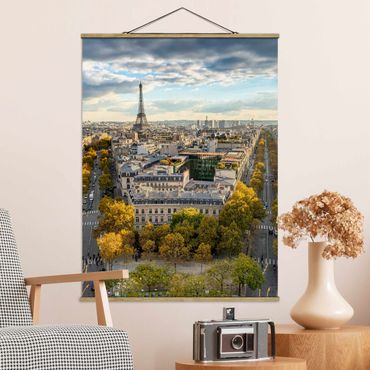 Stoffbild mit Posterleisten - Nice day in Paris - Hochformat 3:4