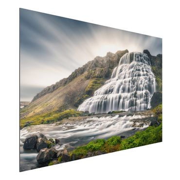Alu-Dibond Bild - Dynjandi Wasserfall