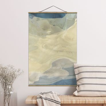 Stoffbild mit Posterleisten - Ozean und Wüste I - Hochformat 2:3