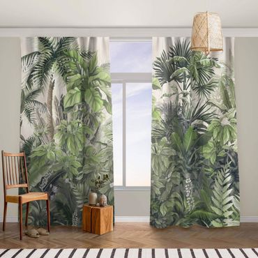 Vorhang - Dschungelpflanzen in Grün