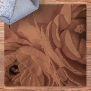 Kork-Teppich - Errötete Blüte - Quadrat 1:1
