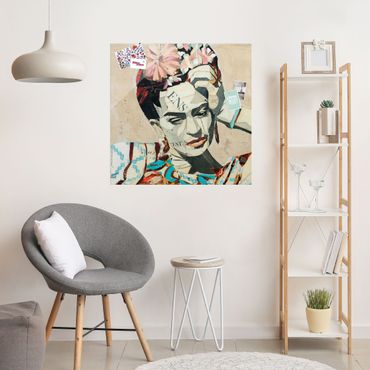 Glasbild - Frida Kahlo - Collage No.1 - Quadrat 1:1