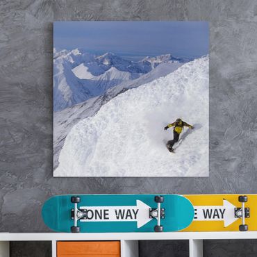 Leinwandbild - Snowboarding - Quadrat 1:1