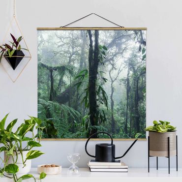 Stoffbild mit Posterleisten - Monteverde Nebelwald - Quadrat