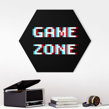 Hexagon-Alu-Dibond Bild - Videospiel Gamezone