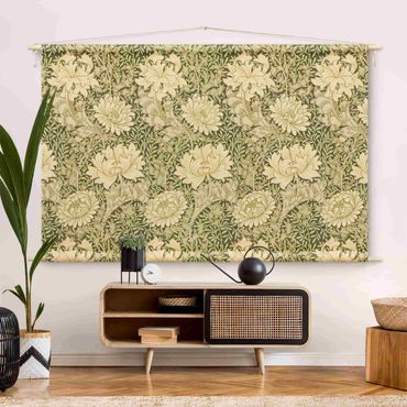 Wandteppich - William Morris Muster - Große Blüten - Hochformat 3:2