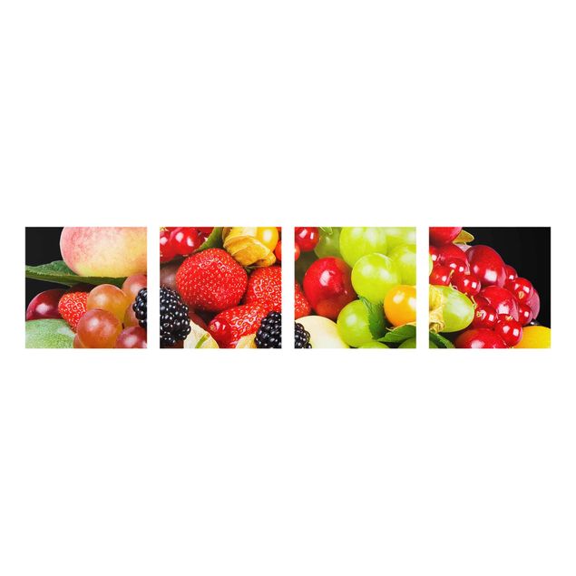 Glasbild mehrteilig - Obst Mix 4-teilig