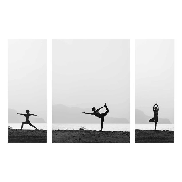 Glasbild mehrteilig - Yoga Trio 3-teilig