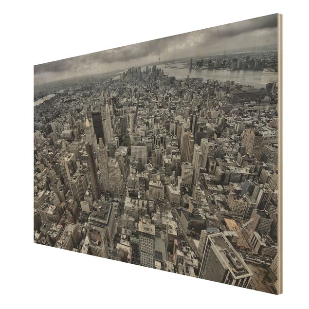Holzbild - Blick über Manhattan - Querformat 2:3