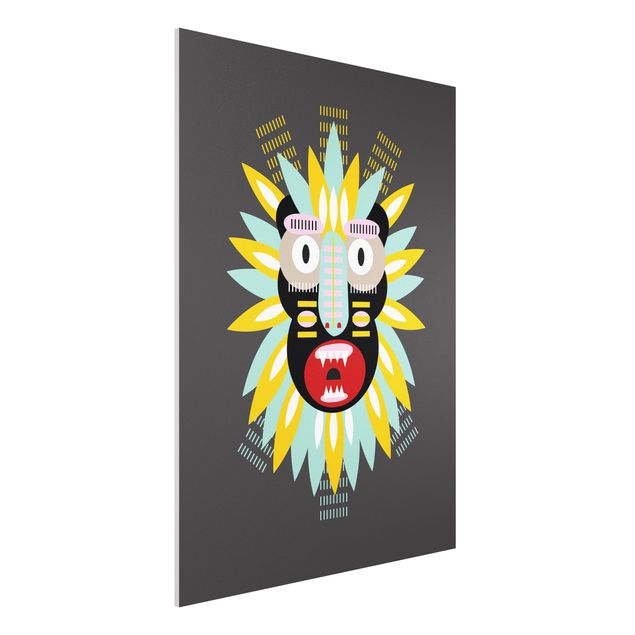 Forex Fine Art Print - Collage Ethno Maske - King Kong - Hochformat 4:3