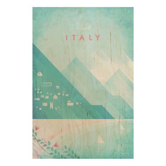 Holzbild - Reiseposter - Italien - Hochformat 3:2