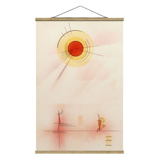 Stoffbild mit Posterleisten - Wassily Kandinsky - Strahlen - Hochformat 2:3