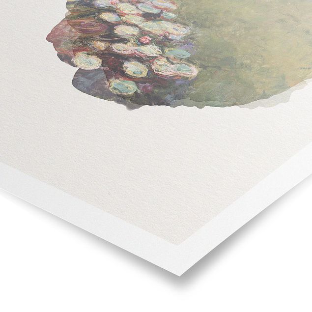 Poster - Wasserfarben - Claude Monet - Seerosen - Hochformat 4:3