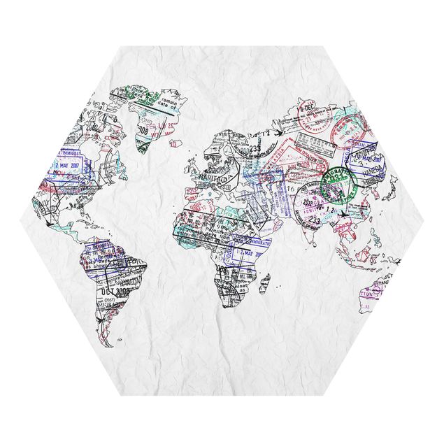 Hexagon Bild Forex - Reisepass Stempel Weltkarte