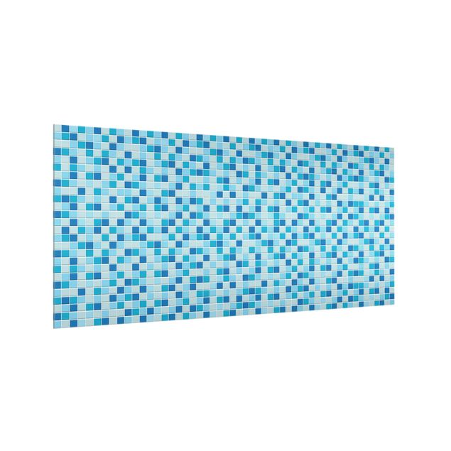 Spritzschutz Glas - Mosaikfliesen Meeresrauschen - Querformat - 2:1