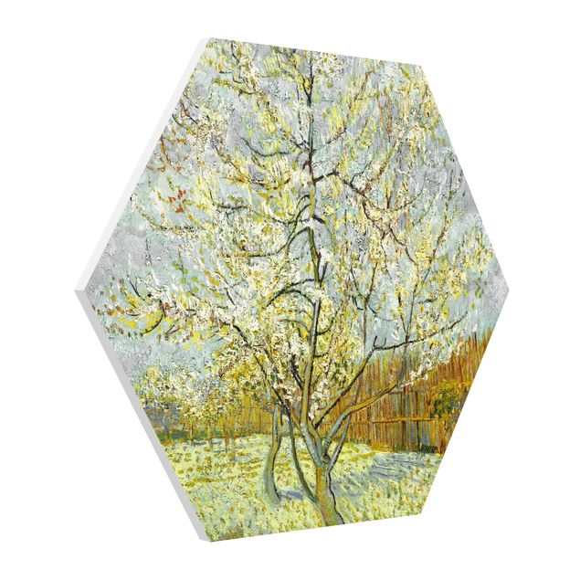 Hexagon Bild Forex - Vincent van Gogh - Pfirsichbaum rosa