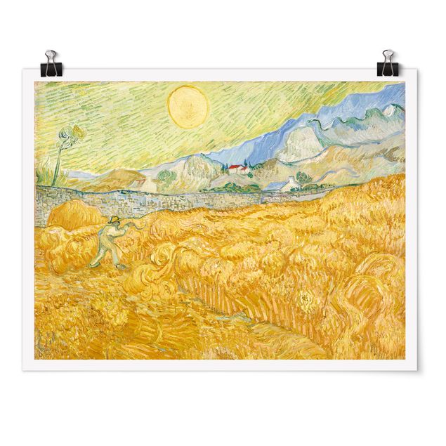 Poster - Vincent van Gogh - Kornfeld mit Schnitter - Querformat 3:4