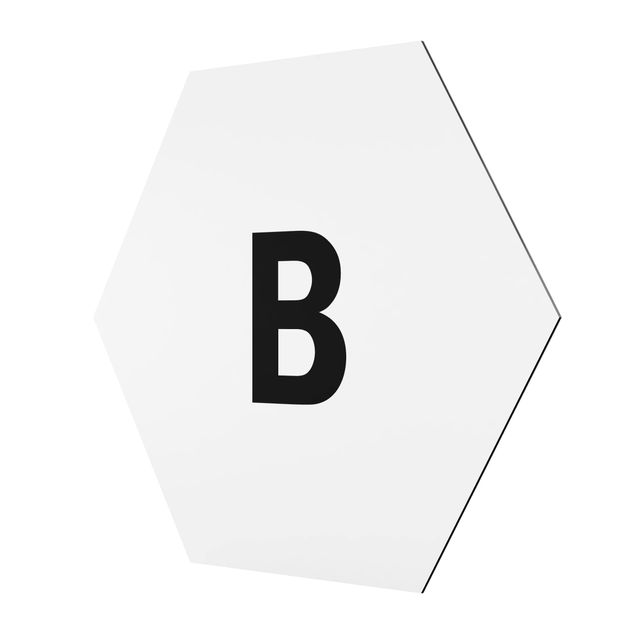 Hexagon Bild Alu-Dibond - Buchstabe Weiß B