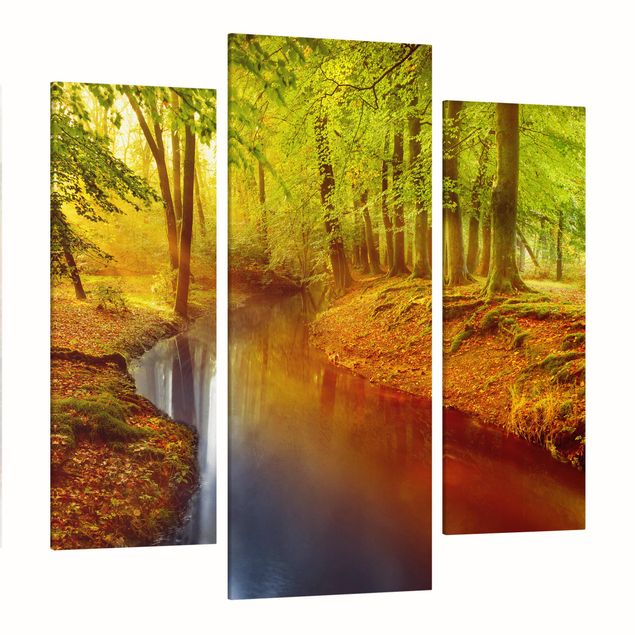 Leinwandbild 3-teilig - Herbstwald - Galerie Triptychon