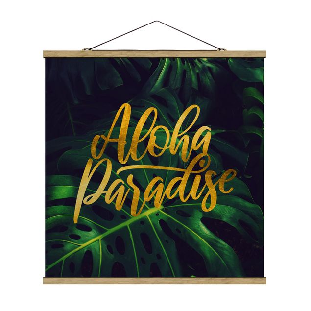 Stoffbild mit Posterleisten - Dschungel - Aloha Paradise - Quadrat 1:1