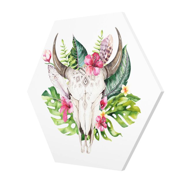 Hexagon Bild Forex - Tropical Flower Skull