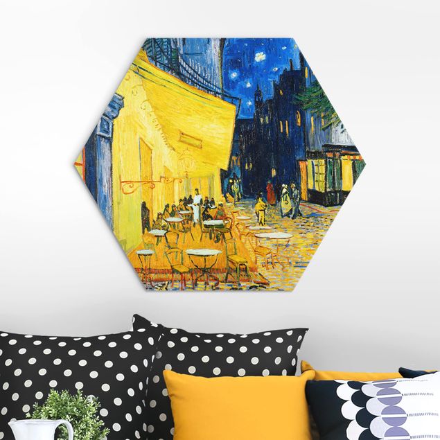 Hexagon Bild Alu-Dibond - Vincent van Gogh - Café-Terrasse in Arles