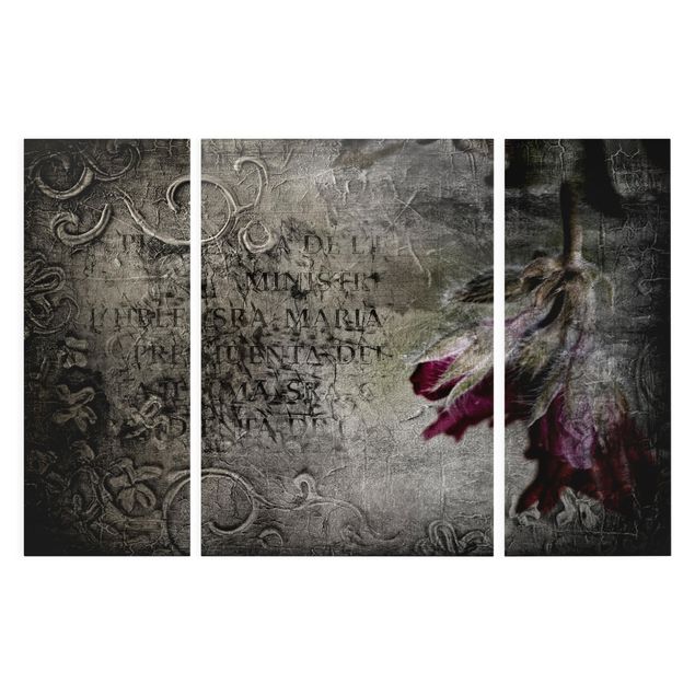 Leinwandbild 3-teilig - Mystic Flower - Triptychon
