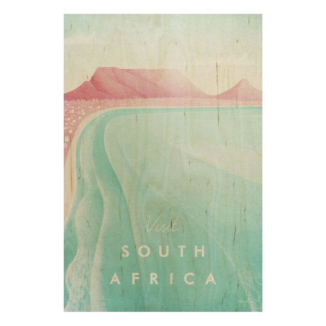 Holzbild - Reiseposter - Südafrika - Hochformat 3:2