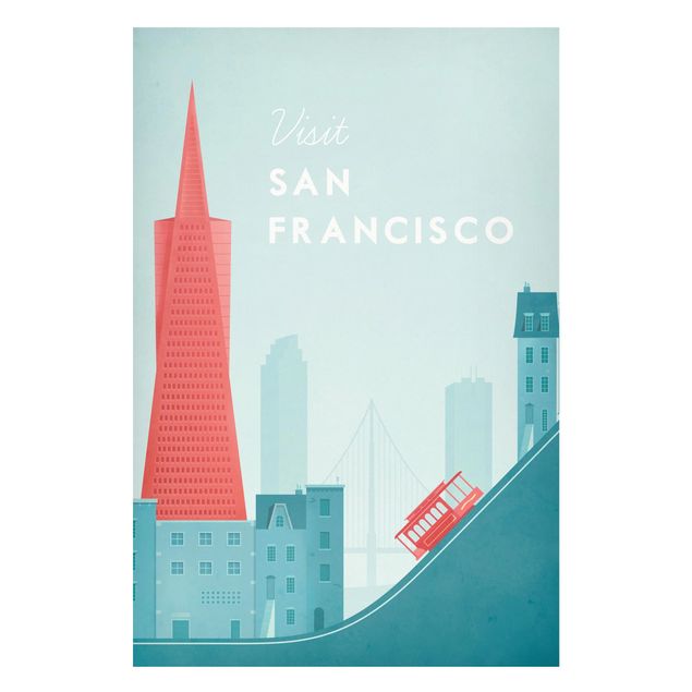 Magnettafel - Reiseposter - San Francisco - Memoboard Hochformat 3:2