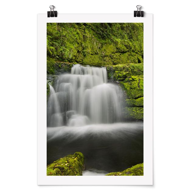 Poster - Lower McLean Falls in Neuseeland - Hochformat 3:2