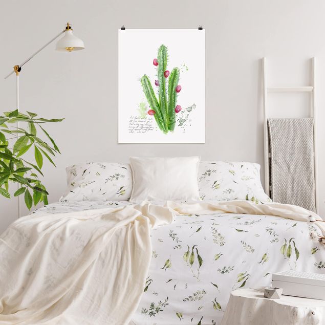 Poster - Kaktus mit Bibellvers II - Hochformat 3:4