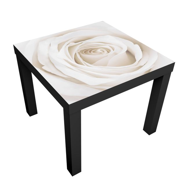 Möbelfolie für IKEA Lack - Klebefolie Pretty White Rose