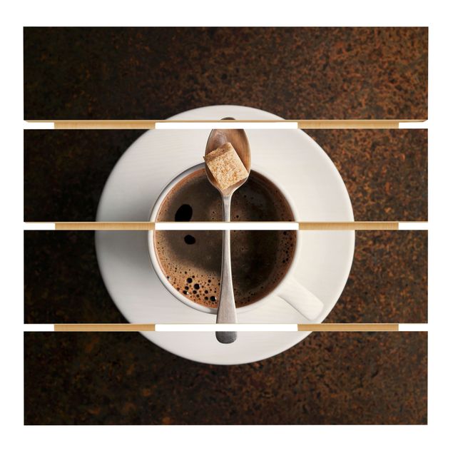 Holzbild - Süßer Kaffee - Quadrat 1:1