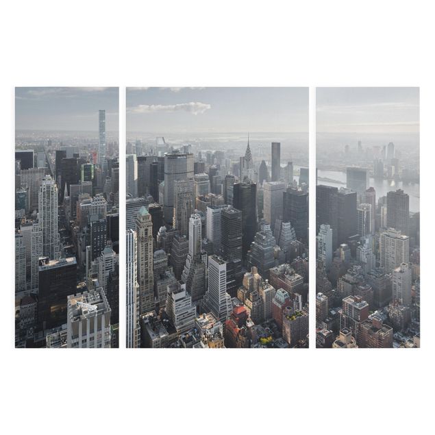 Leinwandbild 3-teilig - Upper Manhattan New York City - Tryptichon