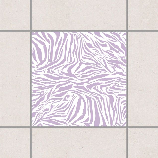 Fliesenaufkleber - Zebra Design Lavender Flieder