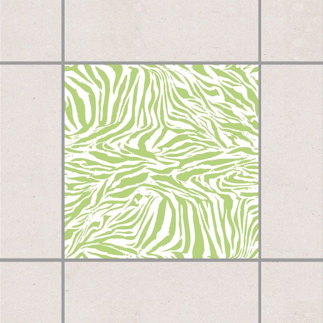 Fliesenaufkleber - Zebra Design Spring Green Grün
