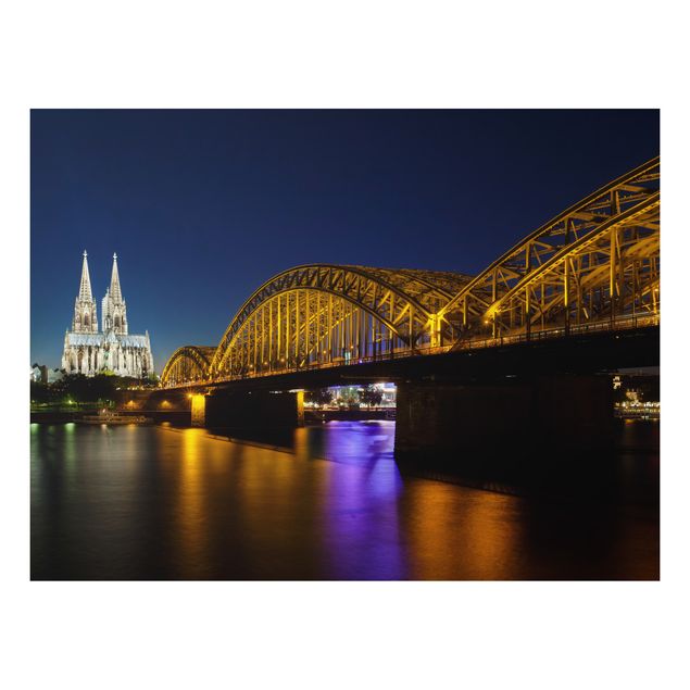 Alu-Dibond Bild - Köln bei Nacht