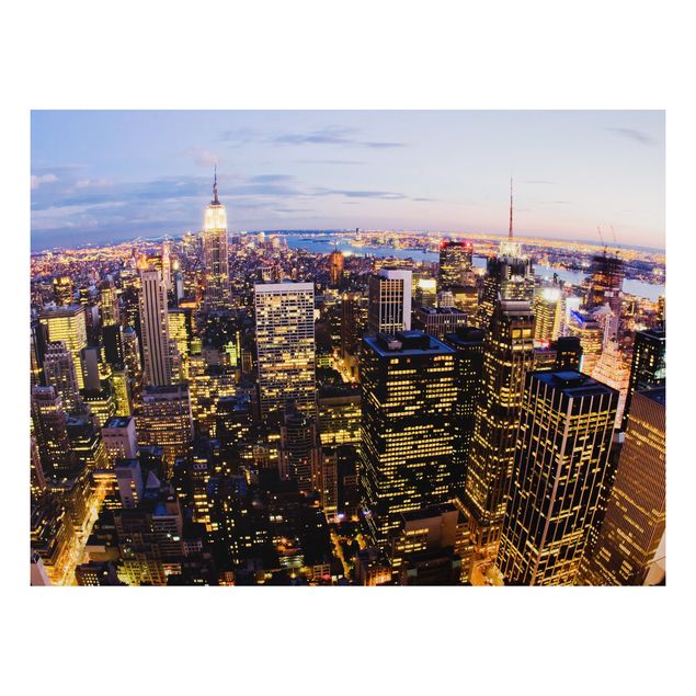Alu-Dibond Bild - New York Skyline bei Nacht