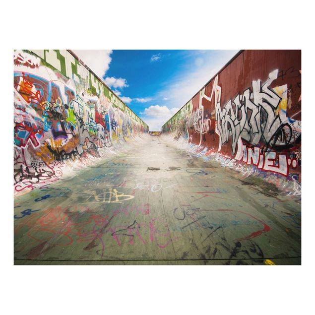 Alu-Dibond Bild - Skate Graffiti