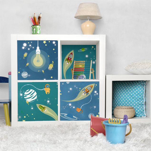 Möbelfolie Kinderzimmer - Weltall und Astronauten Set