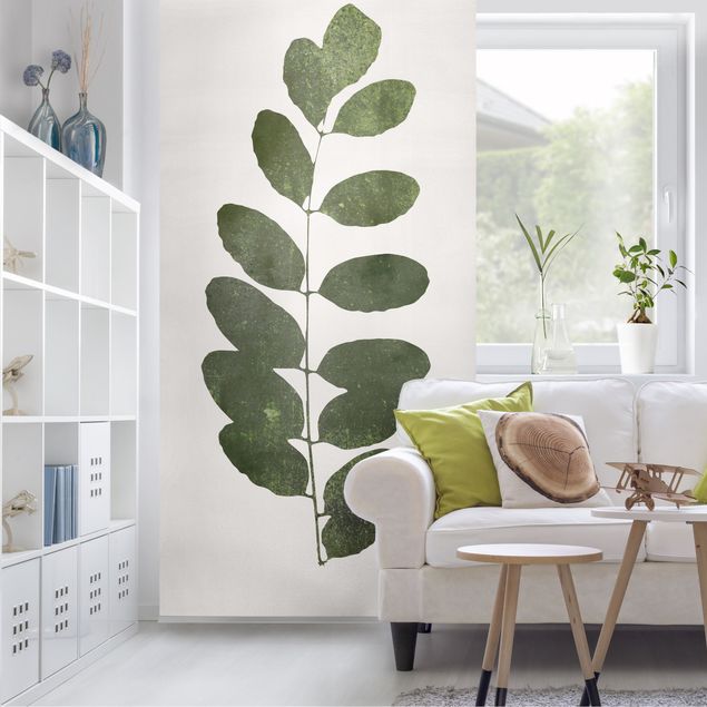 Raumteiler - Grafische Pflanzenwelt - Dunkelgrün - 250x120cm