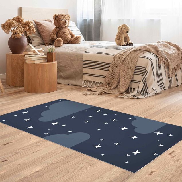 Teppich modern Stilisierte Sterne im Nachthimmel