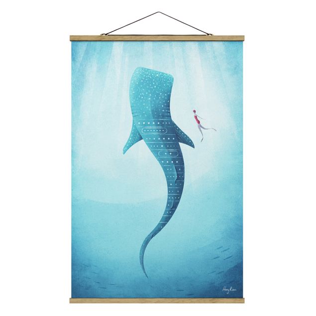 Stoffbild mit Posterleisten - Der Walhai - Hochformat 2:3