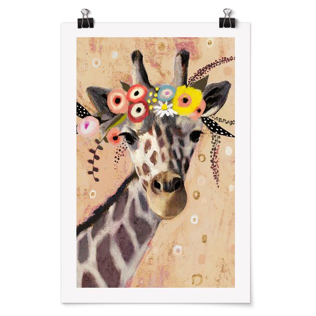 Poster - Klimt Giraffe - Hochformat 3:2