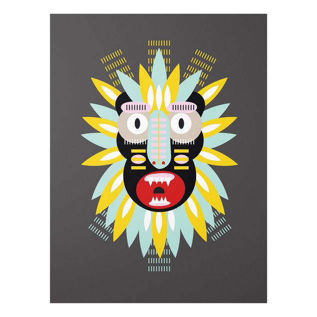 Forex Fine Art Print - Collage Ethno Maske - King Kong - Hochformat 4:3