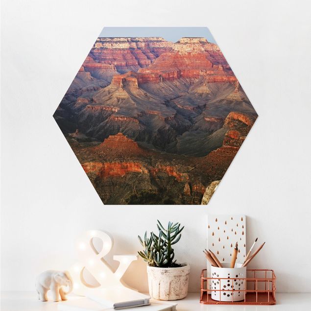 Hexagon Bild Alu-Dibond - Grand Canyon nach dem Sonnenuntergang