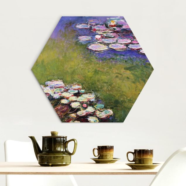 Hexagon Bild Alu-Dibond - Claude Monet - Seerosen
