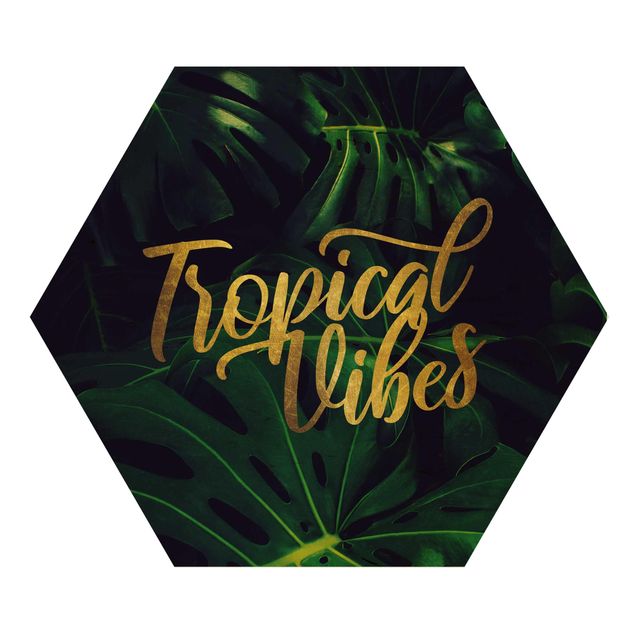 Hexagon Bild Holz - Dschungel - Tropical Vibes